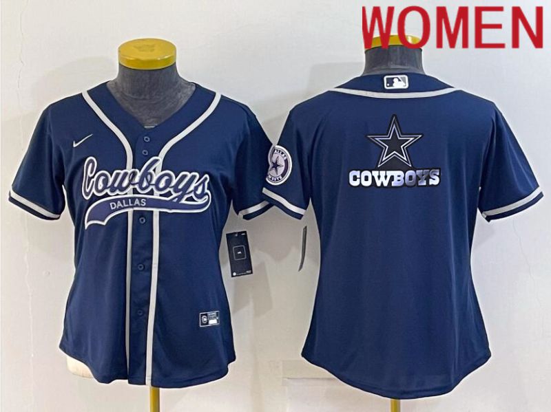 Women Dallas Cowboys Blank Blue 2022 Nike Co branded NFL Jersey->women nfl jersey->Women Jersey